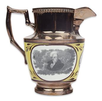 (JACKSON, ANDREW.) Lustreware pitcher depicting Andrew Jackson.